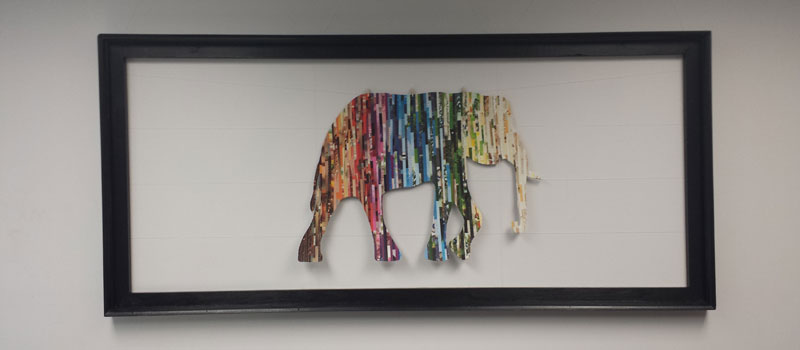 A rainbow elephant